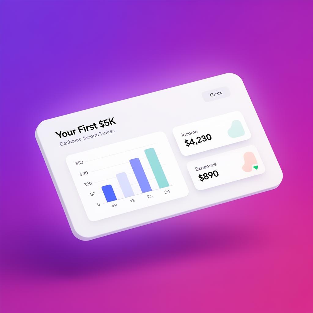 Preview of the $5K setup dashboard showing income and expense tracking